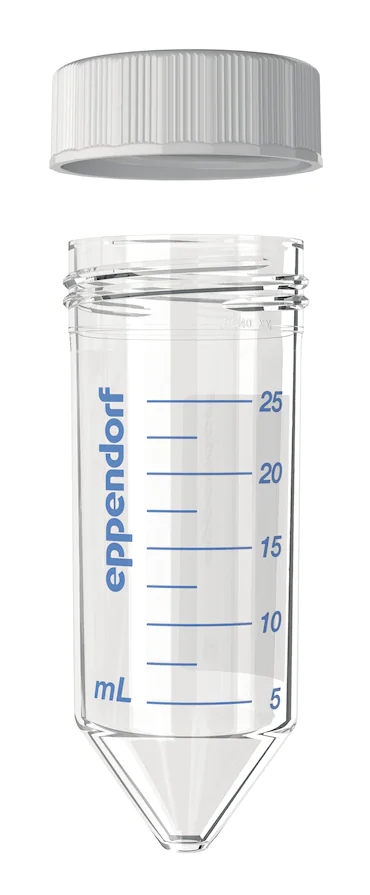 艾本德Eppendorf Conical Tubes 25 mL 帶螺旋蓋, 25 mL, 啟動套裝，4  個單離心管架，6  個轉(zhuǎn)子適配器，轉(zhuǎn)子孔可容納 50  mL 錐形管, PCR 潔凈級, 無